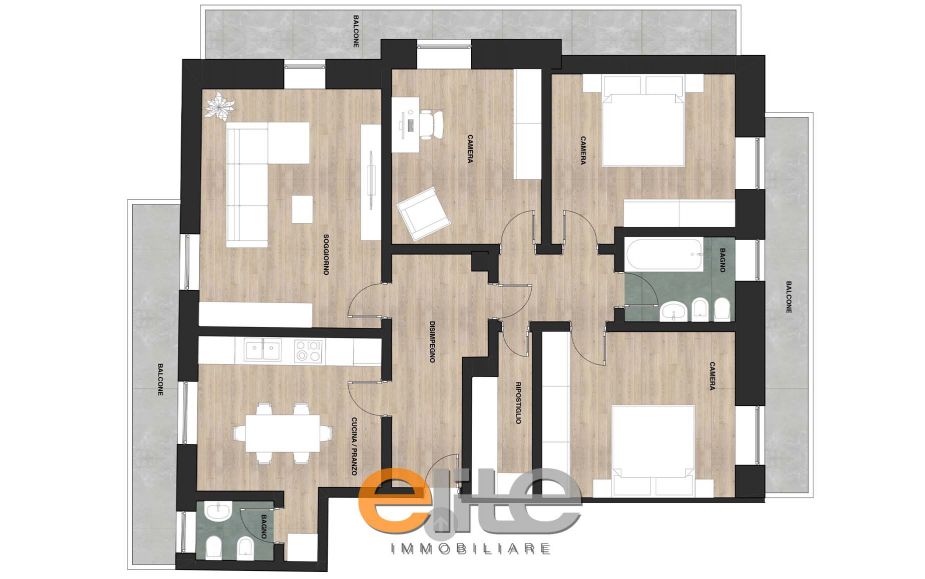 4 locali con box ampio ultimo piano tripla esposizione