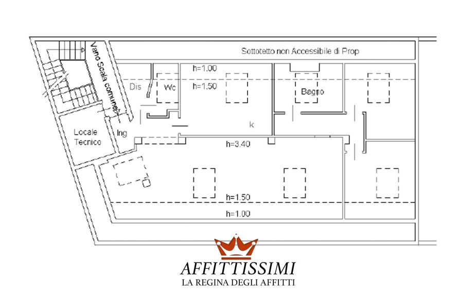 3 Locali in mansarda con doppi servizi